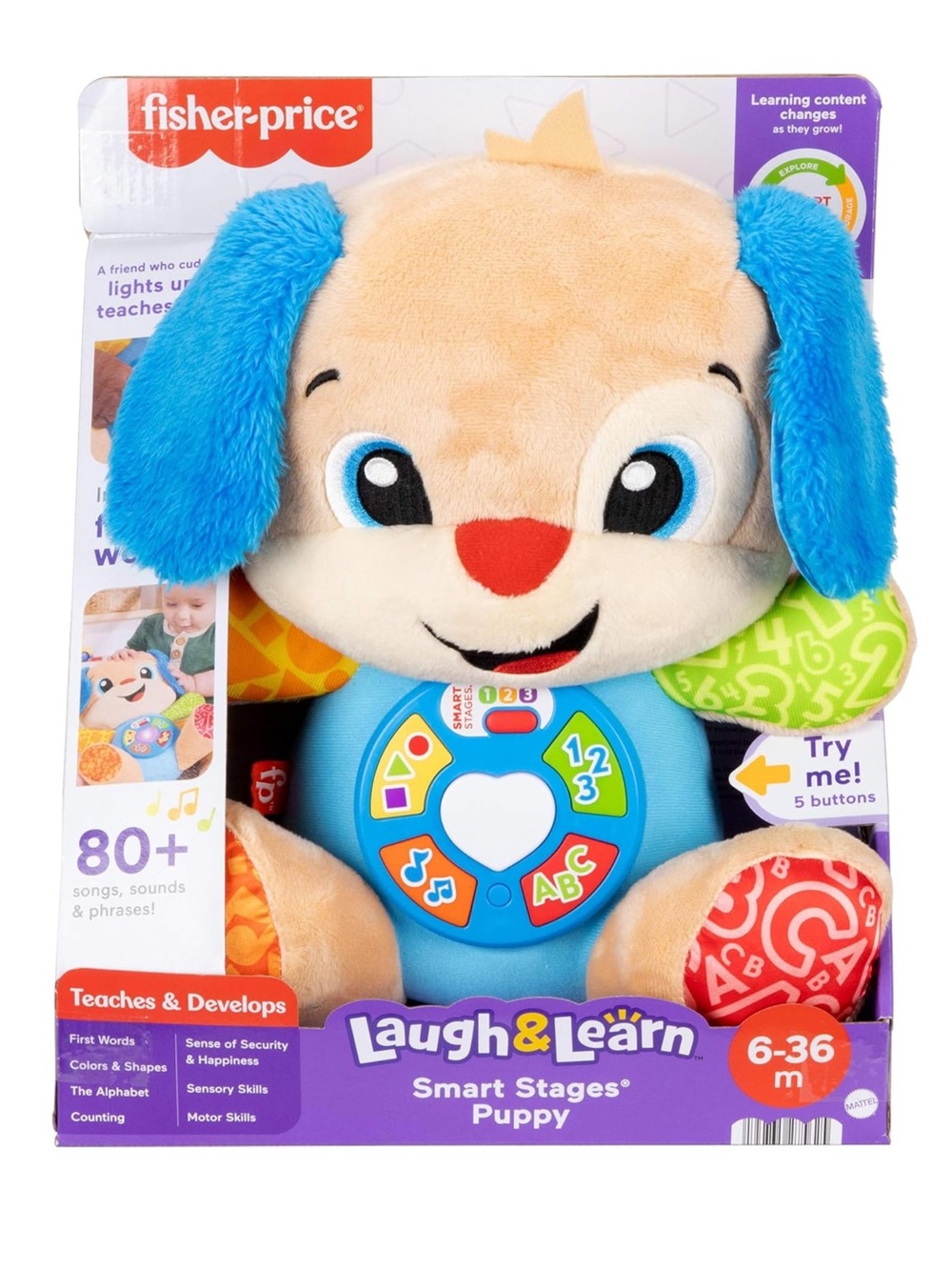 Fisher-Price Laugh & Learn Smart Stages Puppy - Blue & Tan
